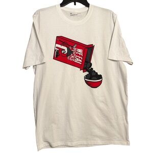 Under Armour White Tee with Hockey Graphic Size Large Unisex